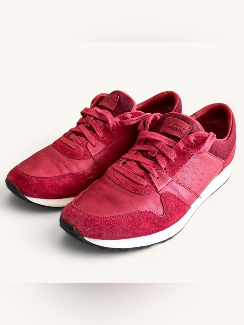 UGG Red Leather Suede Casual Sneakers